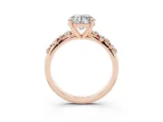 Round Graduated Accent Engagement Ring Setting | Scattered Shoulders | Rose Gold