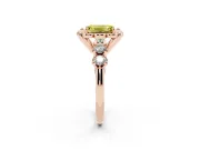 Emerald Cut Floral Engagement Ring Setting for a Fancy Yellow Lab-Grown Diamond | Petal Frame | Rose Gold