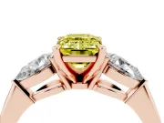 Emerald Cut 3-Stone Engagement Ring Setting for a Fancy Yellow Lab-Grown Diamond | Rose Gold