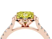 Princess Cut Floral Petal Engagement Ring Setting for a Fancy Yellow Lab-Grown Diamond | Petal Accents | Rose Gold