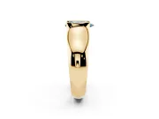 Pear-Shaped Half Bezel Solitaire Engagement Ring Setting for a Fancy Blue Lab-Grown Diamond | Wide Band | Yellow Gold