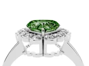 Heart-Shaped Halo Engagement Ring Setting for a Fancy Green Lab-Grown Diamond | Sterling Silver - Design NV-24719