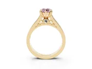 Marquise Channel Engagement Ring Setting for a Fancy Pink Lab-Grown Diamond | Yellow Gold - Design NV-24671