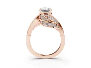 Radiant Cut Bypass Hidden Halo Engagement Ring Setting | Graduated Pavé | Rose Gold