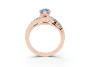 Marquise Bypass Pavé Engagement Ring Setting for a Fancy Blue Lab-Grown Diamond | Rose Gold