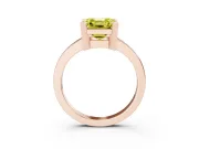 Asscher Cut Solitaire Engagement Ring Setting for a Fancy Yellow Lab-Grown Diamond | Flat Tab Prongs | Rose Gold