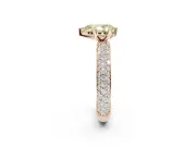 Pear-Shaped Domed Pavé Engagement Ring Setting for a Fancy Yellow Lab-Grown Diamond | Rose Gold