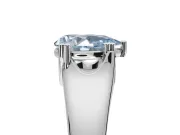 Pear-Shaped Double Claw Solitaire Engagement Ring Setting for a Fancy Blue Lab-Grown Diamond | Sterling Silver