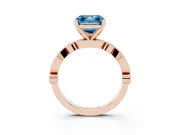 Asscher Cut Vintage Milgrain Engagement Ring Setting for a Fancy Blue Lab-Grown Diamond | Rose Gold