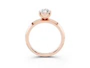 Marquise Cut Diamond Solitaire Engagement Ring Set in Rose gold with Flat Band and Prong Setting