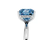 Fancy Blue Princess Cut Diamond Solitaire Engagement Ring Set in Platinum with Prong Setting and Polished Band