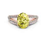 Oval Graduated Split Shank Engagement Ring Setting for a Fancy Yellow Lab-Grown Diamond | Rose Gold