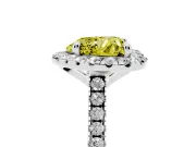 Heart-Shaped Halo Engagement Ring Setting for a Fancy Yellow Lab-Grown Diamond | Tapered Band | Sterling Silver