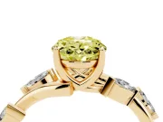 Oval Twisted Vine Engagement Ring Setting for a Fancy Yellow Lab-Grown Diamond | Yellow Gold