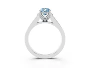 Pear-Shaped Graduated Pavé Engagement Ring Setting for a Fancy Blue Lab-Grown Diamond | Platinum