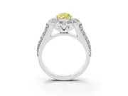 Pear-Shaped Large Accent Halo Engagement Ring Setting for a Fancy Yellow Lab-Grown Diamond | Sterling Silver