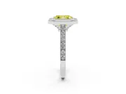 Asscher Cut Halo Engagement Ring Setting for a Fancy Yellow Lab-Grown Diamond | Sterling Silver - Design NV-24721