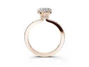 Heart-Shaped Hidden Halo Engagement Ring Setting | Rose Gold