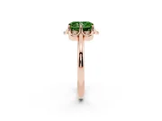 Radiant Cut Petal Halo Engagement Ring Setting for a Fancy Green Lab-Grown Diamond | Rose Gold