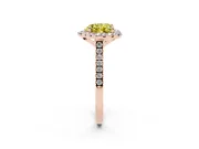 Heart-Shaped Halo Engagement Ring Setting for a Fancy Yellow Lab-Grown Diamond | Tapered Band | Rose Gold