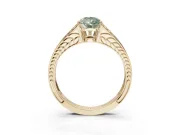 Pear-Shaped Split Shank Pavé Engagement Ring Setting for a Fancy Green Lab-Grown Diamond | Yellow Gold