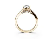Marquise Pavé Solitaire Engagement Ring Setting | Crossover Gallery | Yellow Gold