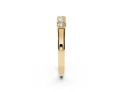 Round Lab-Grown Diamond Five-Stone Wedding Band | Cushion-Square Frames | Yellow Gold