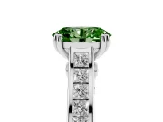 Oval Cathedral Channel Set Engagement Ring Setting for a Fancy Green Lab-Grown Diamond | Double Claw Prongs | White Gold