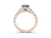 Princess Cut Engagement Ring Setting for a Fancy Blue Lab-Grown Diamond | Rose Gold - Design NV-24643