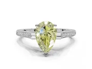Pear-Shaped Engagement Ring Setting for a Fancy Yellow Lab-Grown Diamond | Sterling Silver - Design NV-24586