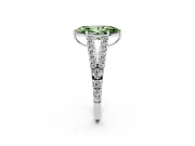 Marquise Graduated Split Shank Engagement Ring Setting for a Fancy Green Lab-Grown Diamond | Sterling Silver