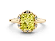 Radiant Cut Petal Halo Engagement Ring Setting for a Fancy Yellow Lab-Grown Diamond | Yellow Gold