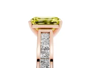Emerald Cut Channel Engagement Ring Setting for a Fancy Yellow Lab-Grown Diamond | Rose Gold