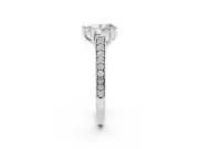 Pear-Shaped Graduated Pave Cathedral Solitaire Engagement Ring Setting | Scroll Cut-Outs | Platinum