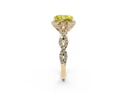 Radiant Cut Halo Engagement Ring Setting for a Fancy Yellow Lab-Grown Diamond | Yellow Gold - Design NV-24725
