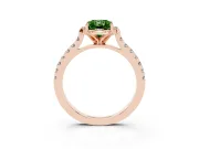 Radiant Cut Floral Petal Engagement Ring Setting for a Fancy Green Lab-Grown Diamond | Petal Accents | Rose Gold