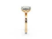Fancy Yellow Radiant Cut and Emerald Cut Toi Moi Ring Set in Yellow gold with Prong Setting
