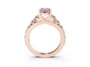 Oval Graduated Engagement Ring Setting for a Fancy Pink Lab-Grown Diamond | Rose Gold