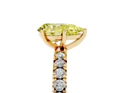 Pear-Shaped Pavé Engagement Ring Setting for a Fancy Yellow Lab-Grown Diamond | Yellow Gold