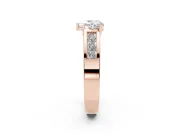 Heart-Shaped Channel-Set Engagement Ring Setting | Princess Side Stones | Rose Gold
