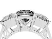 Princess Cut Engagement Ring Setting for a Black Center | Three Stone | Sterling Silver