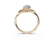 Pear-Shaped Leaf Bypass Solitaire Engagement Ring Setting for a Fancy Blue Lab-Grown Diamond | Yellow Gold