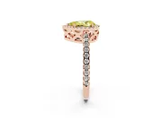 Pear-Shaped Pave Halo Engagement Ring Setting for a Fancy Yellow Lab-Grown Diamond | Rose Gold
