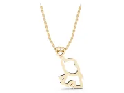 Elephant Pendant Necklace | Open Heart Bail | Yellow Gold