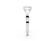 Radiant Cut Diamond Solitaire Engagement Ring Set in White gold with Prong Setting and Tapered Band