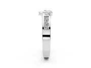Heart-Shaped Channel-Set Engagement Ring Setting | Princess Side Stones | White Gold