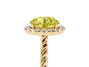 Round Rope Halo Engagement Ring Setting for a Fancy Yellow Lab-Grown Diamond | Yellow Gold