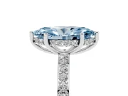 Marquise Hidden Halo Engagement Ring Setting for a Fancy Blue Lab-Grown Diamond | Sterling Silver