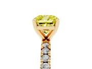 Cushion Cut Pavé Engagement Ring Setting for a Fancy Yellow Lab-Grown Diamond | Yellow Gold