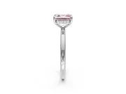Asscher Cut Hidden Halo Ring Setting for a Fancy Pink Lab-Grown Diamond | White Gold